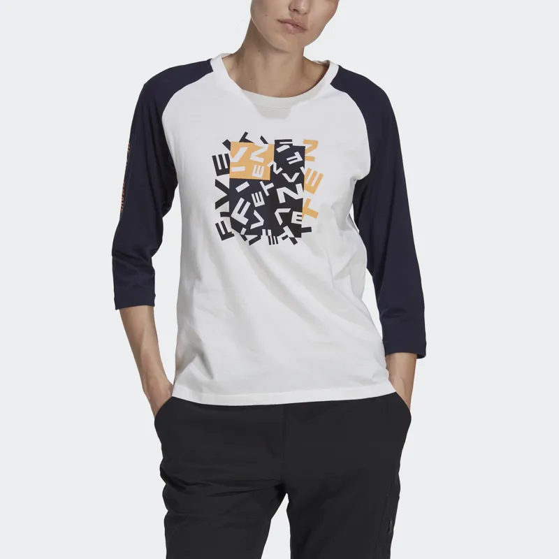 Five Ten Womens GFX Long Sleeve Tech Tee - White/Black-3